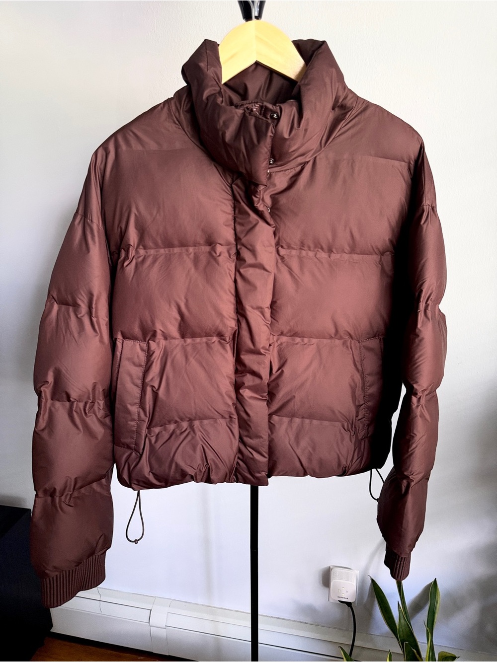 Zara | Brown Cropped Puffer Jacket | Size Medium